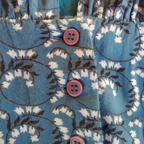 Modcloth Emily & Fin Blue Floral Button Front Retro Dress XL - Picture 9 of 11